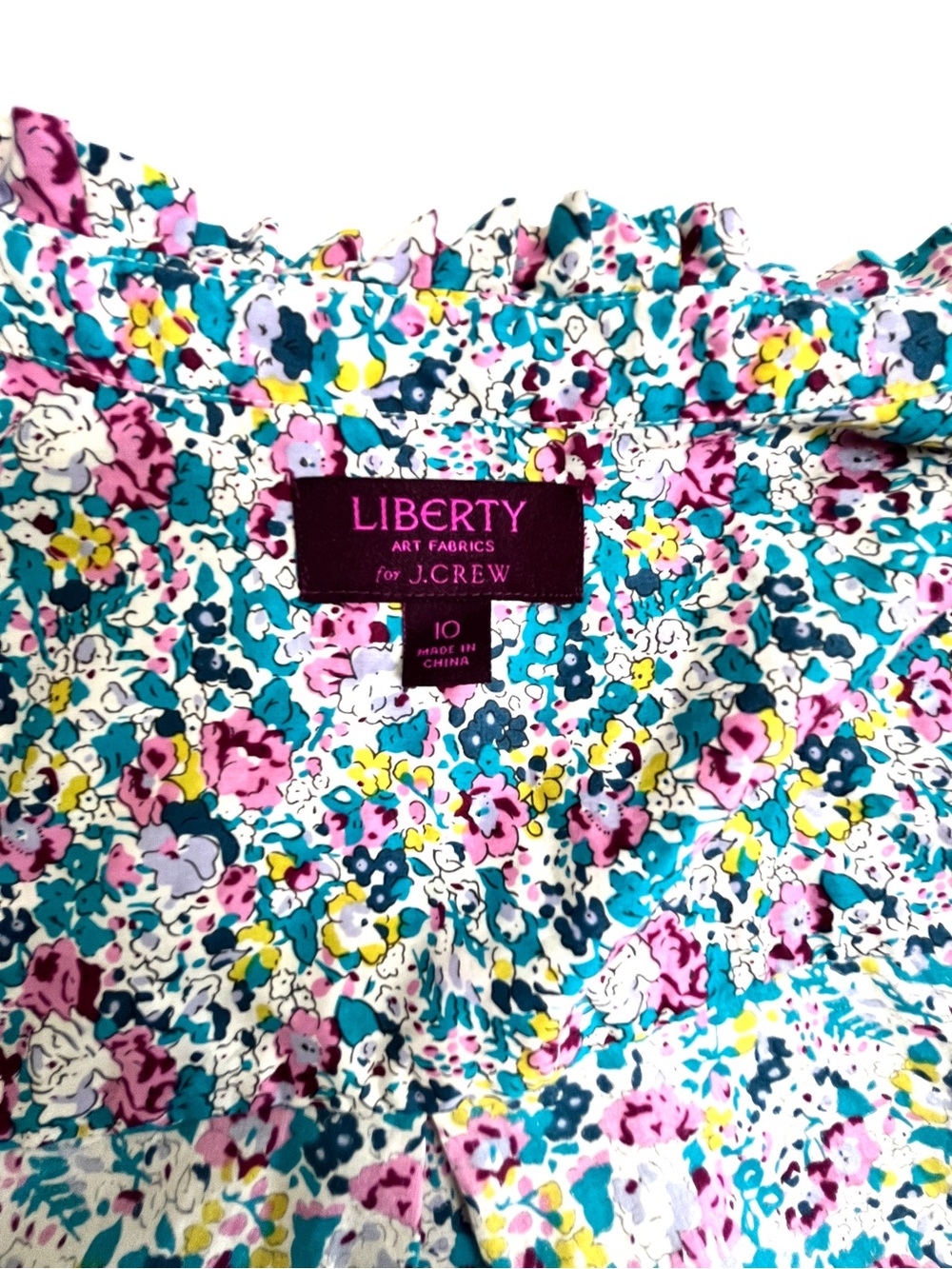 J. Crew Liberty of London, art fabric shirt, size 10 - Picture 2 of 9